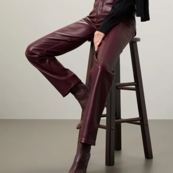 Good American Red Faux Leather Pants 2 EUC - Picture 1 of 14